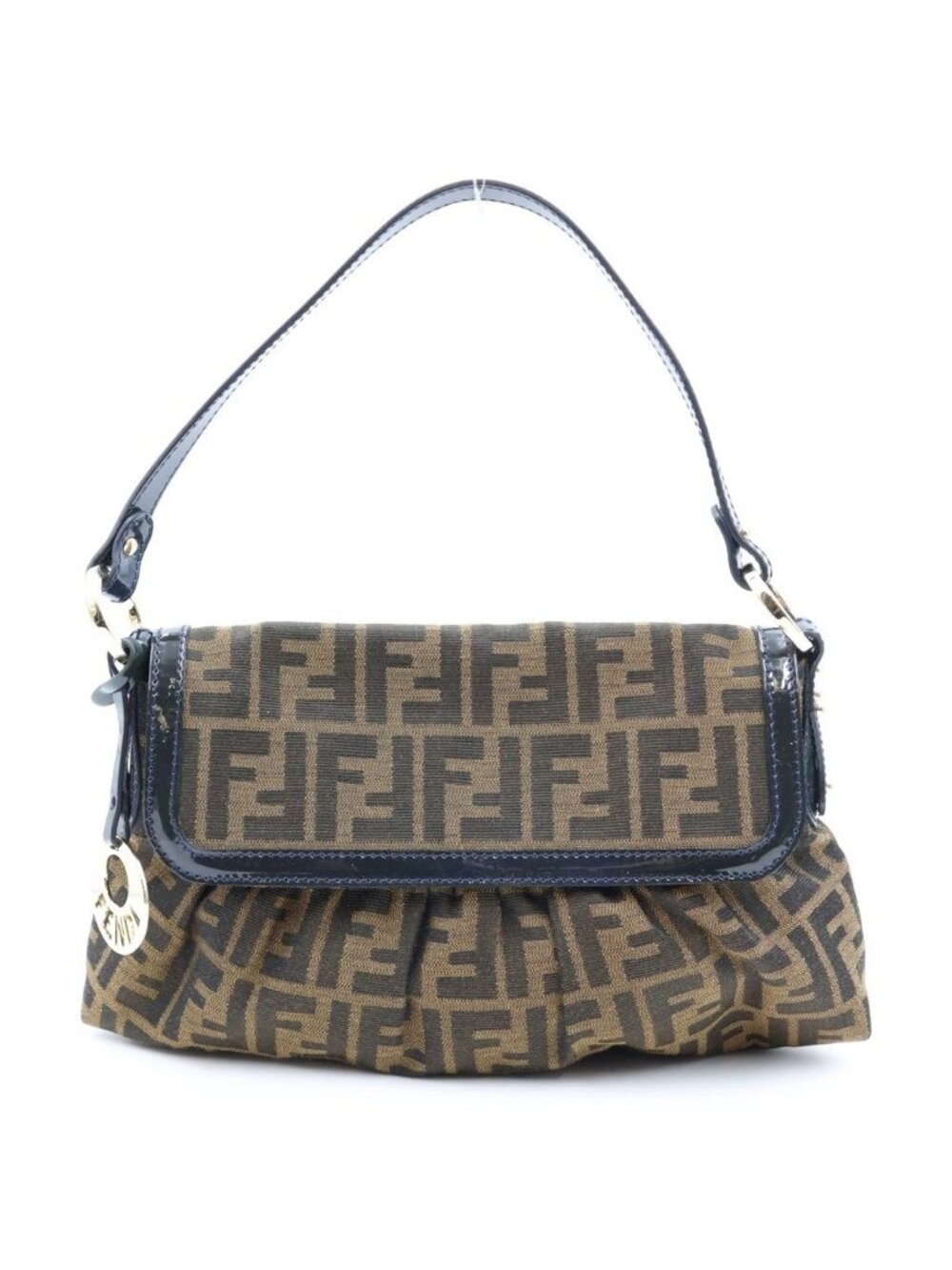 Fendi Zucca Chef Bag Handbag Bag Brown Gold